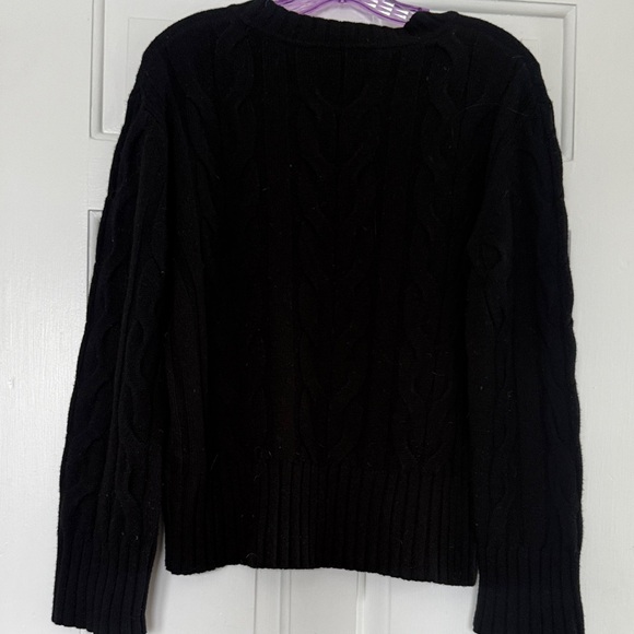 Banana Republic Black Cable Knit 100% Merino Wool Sweater - Picture 4 of 5